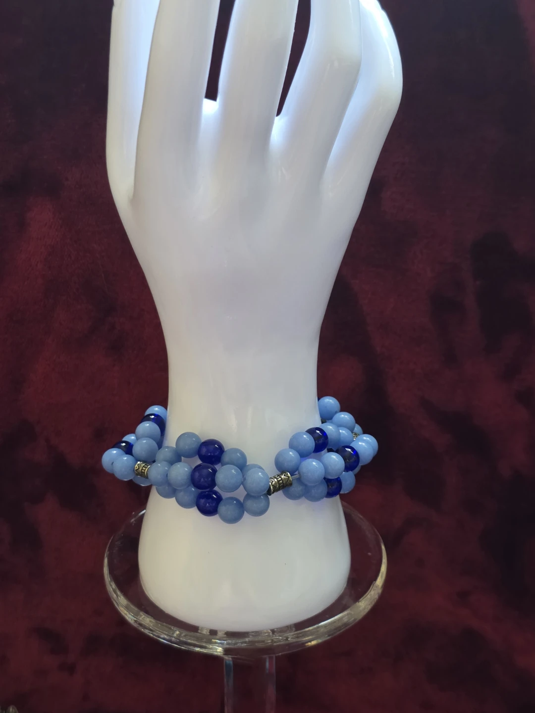 Blue Beaded Bracelet with Decorative Beads - photo 4