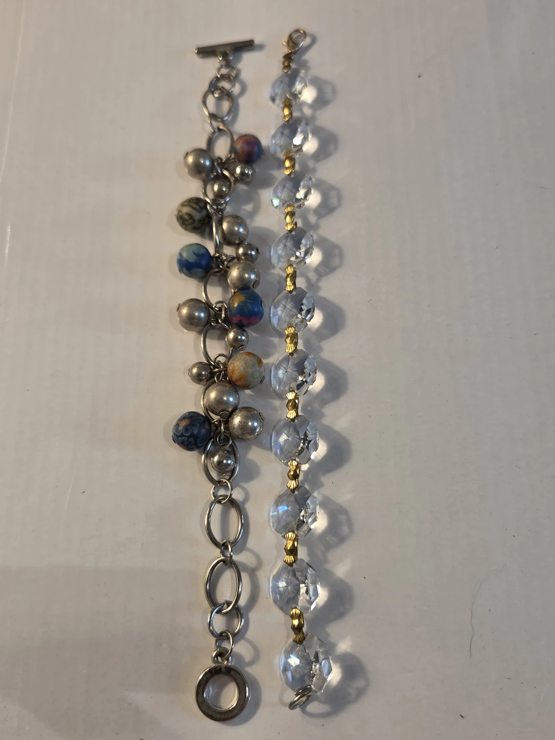 Beaded Charm Bracelet with Crystal Strands