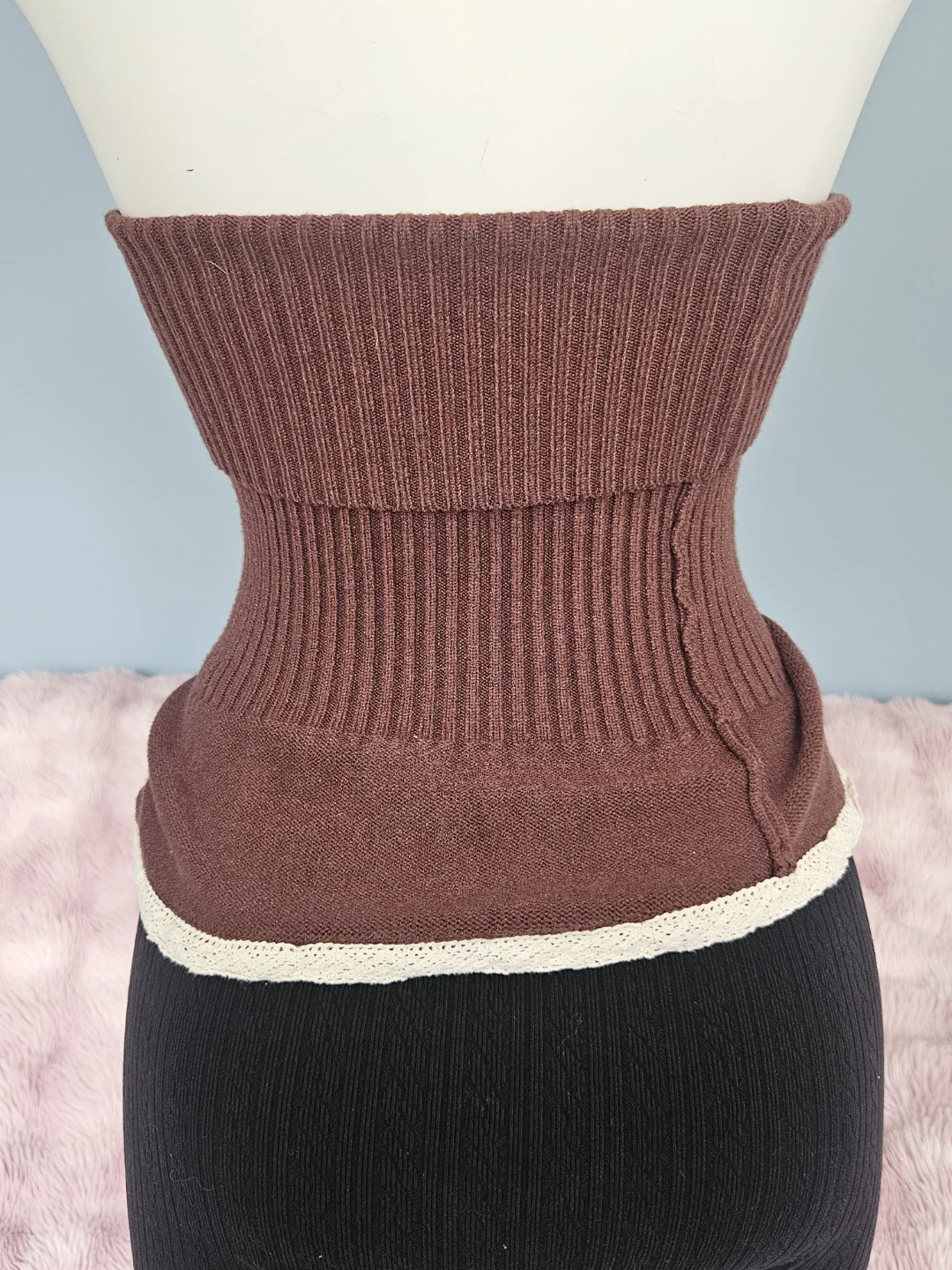 knitted brown babydoll tube top - photo 3