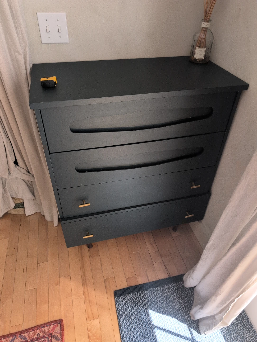 Navy Blue MCM 4-Drawer Dresser - Refinished - photo 3