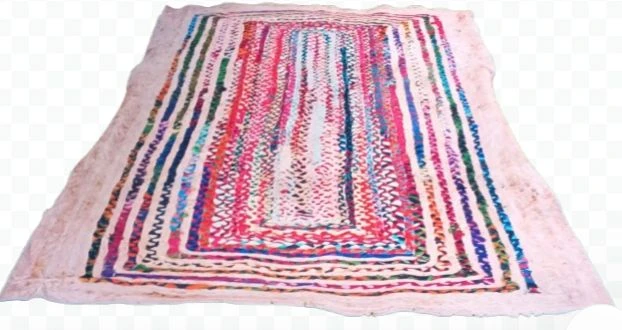 Huge 8x10 Boho Striped Braided Rug