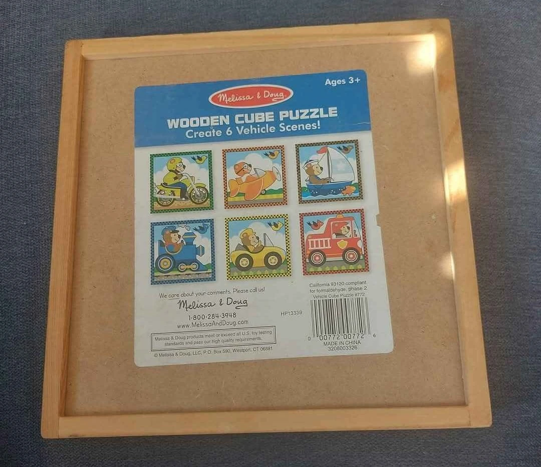 Melissa & Doug Wooden Cube Puzzle - 6 Vehicle Scenes - photo 2