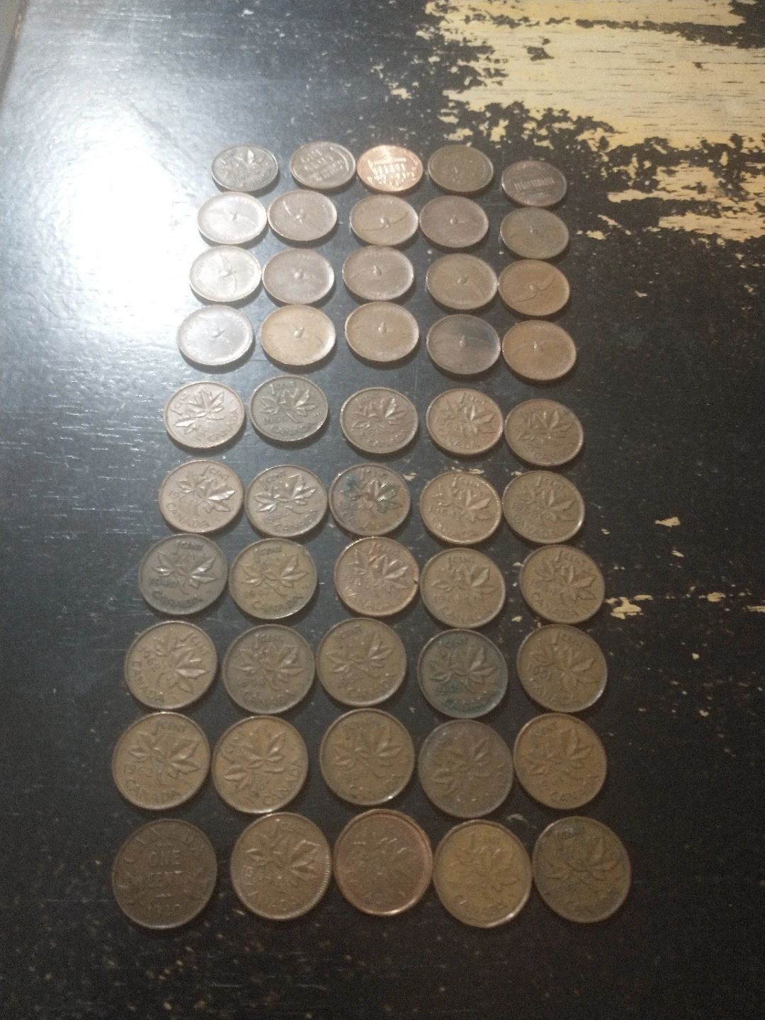 Roll #2 of mostly Canadian cents, 1940-1969