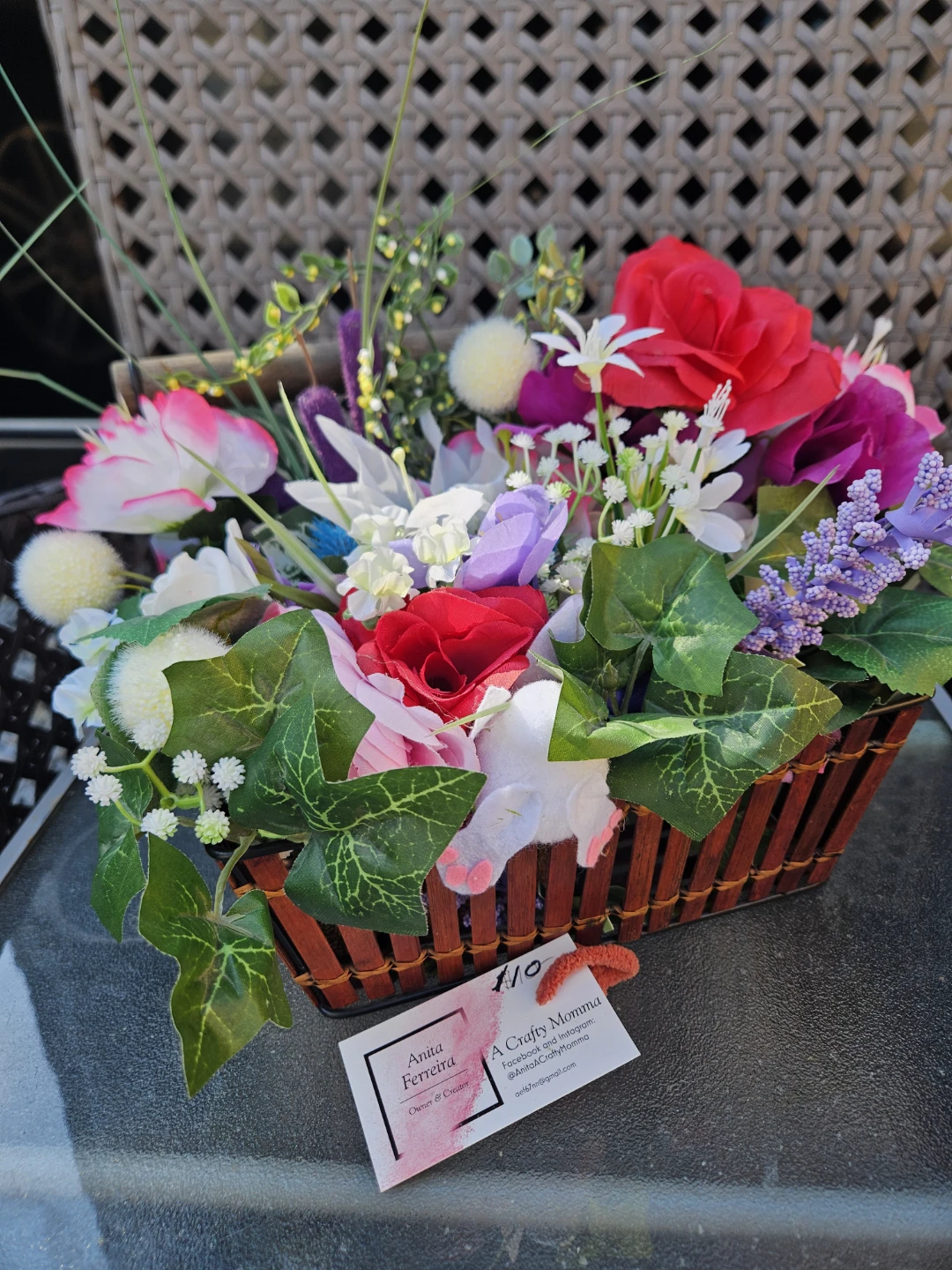Artificial Flower Arrangement in Basket