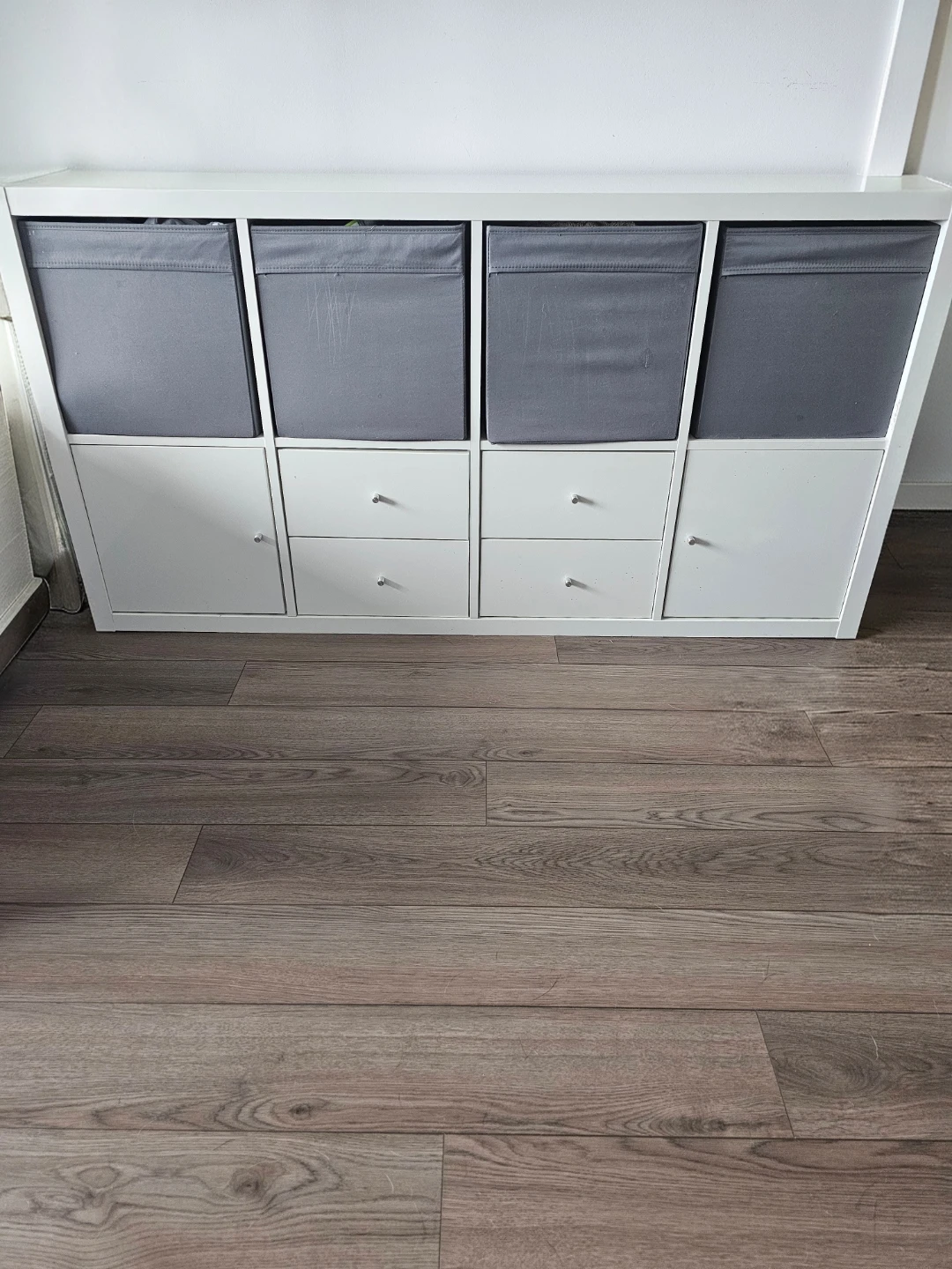IKEA Kallax Shelving Unit with Storage Bins