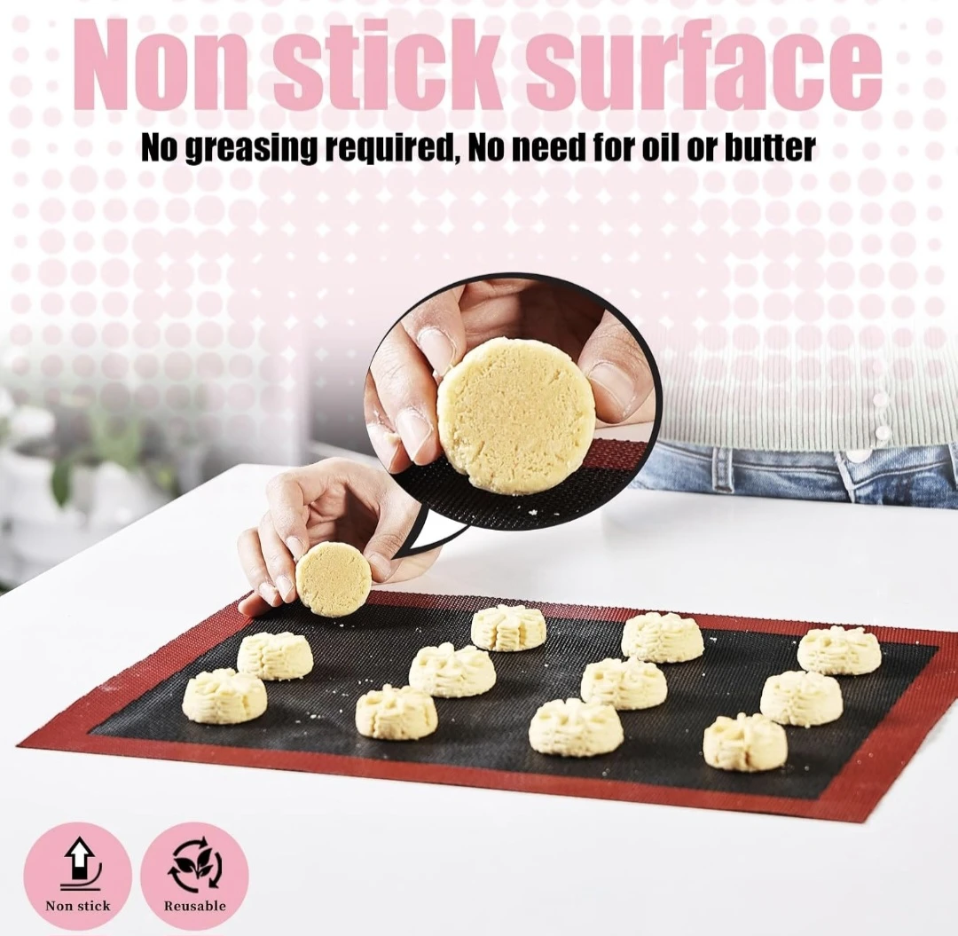 Set of 2 Perforated Silicone Baking Mat, 15.7"x11.8" - photo 3