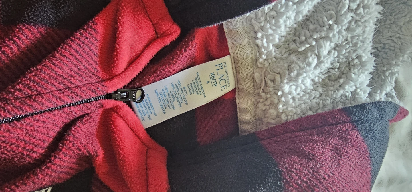 The Children's Place Plaid Fleece Pajama Onesie