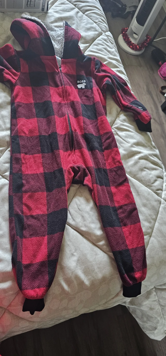 The Children's Place Plaid Fleece Pajama Onesie - photo 2