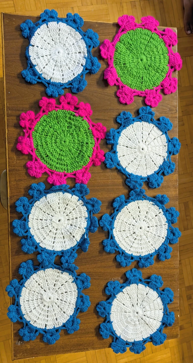 Handmade Crochet Coasters/Doilies Set - photo 4