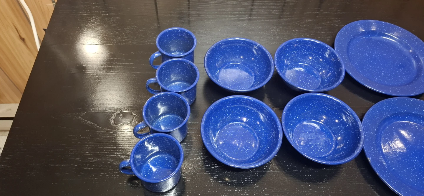 Blue Enamelware Camping Set - photo 2