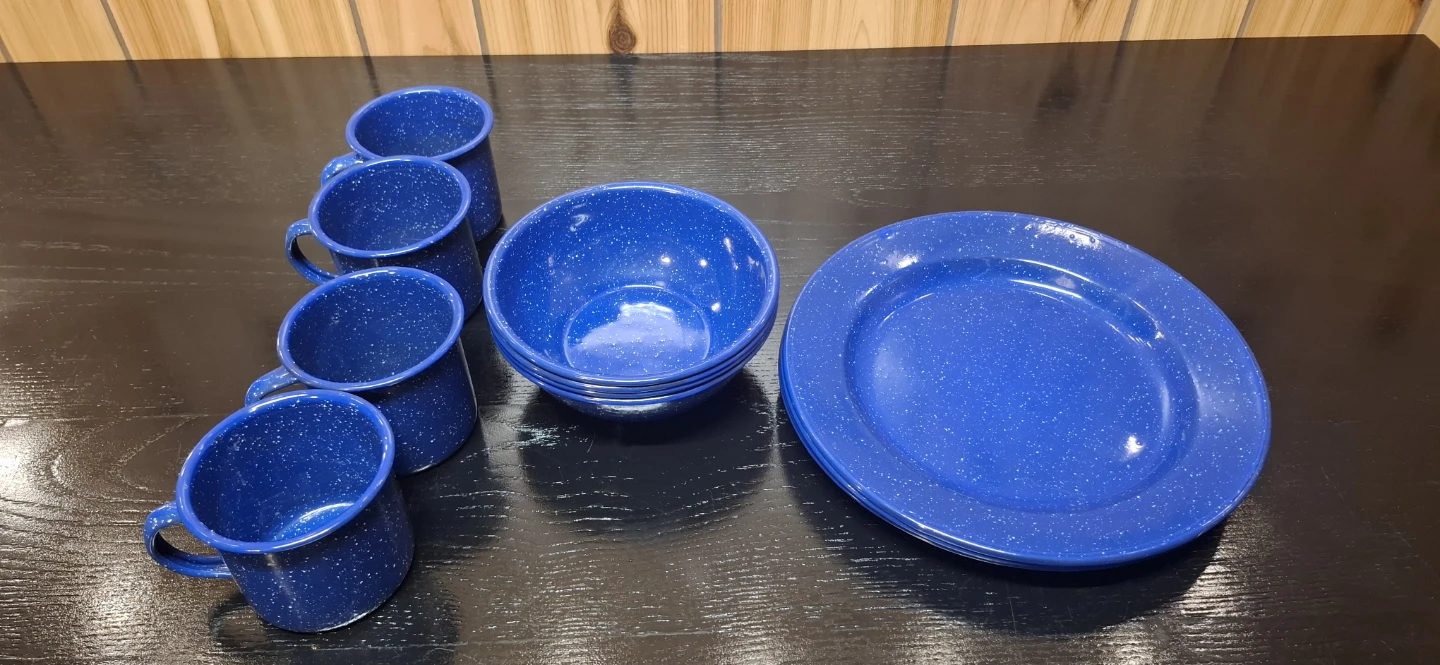 Blue Enamelware Camping Set - photo 3