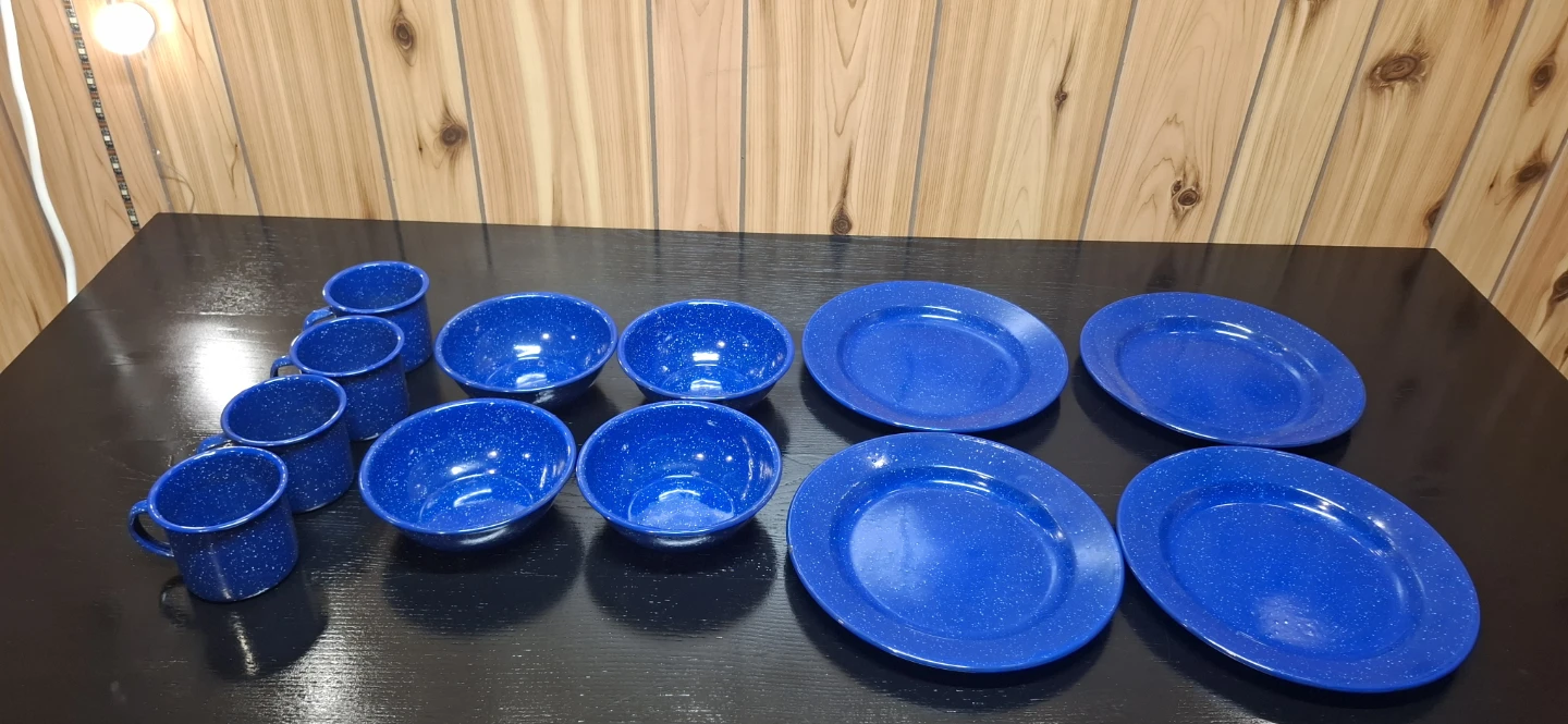 Blue Enamelware Camping Set - photo 4