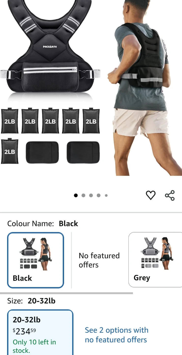 PACEARTH Weighted Vest - 20lb