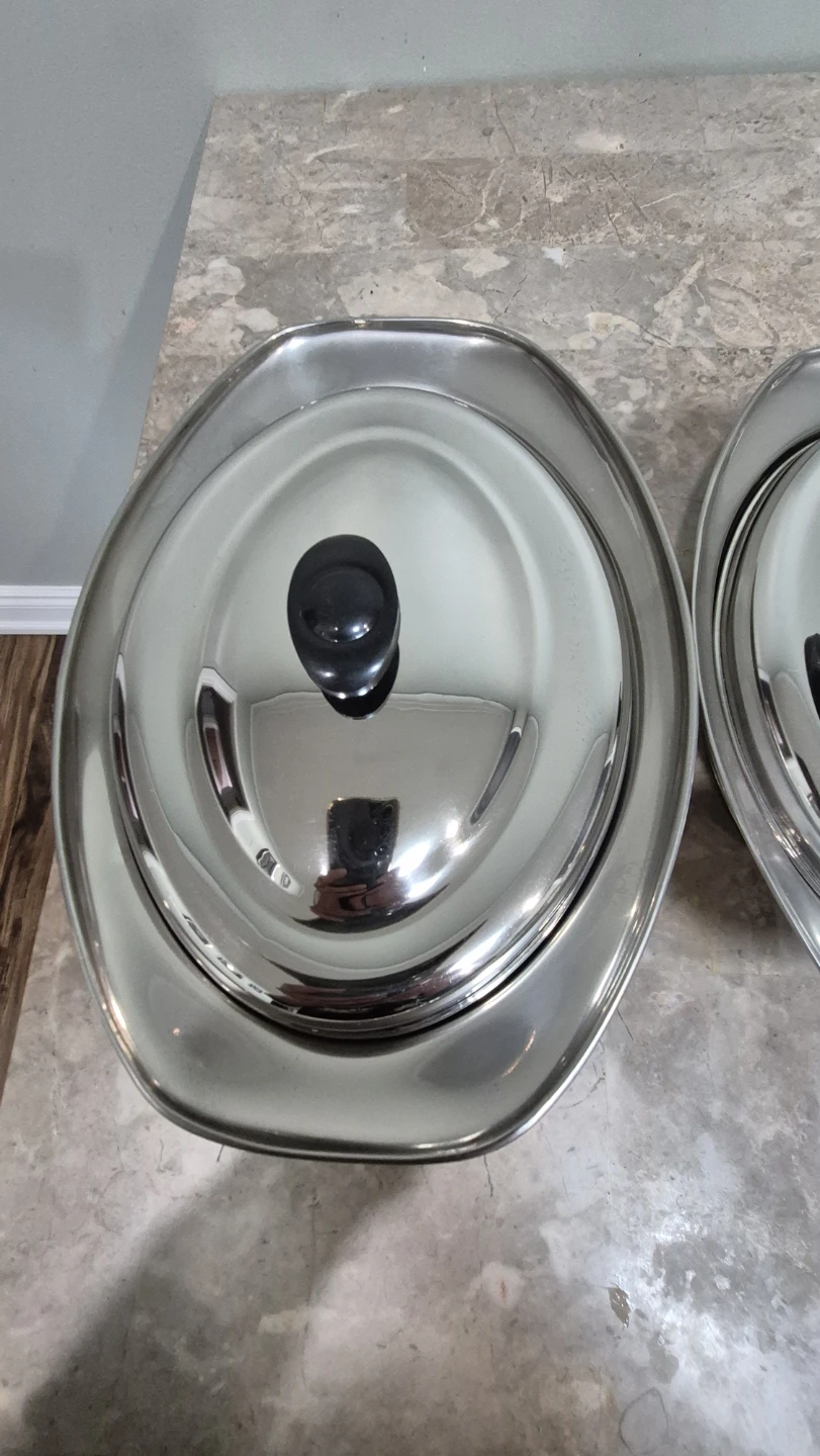 Brand new Stainless Steel 3 pices Serving Dish Set with Lids - photo 5