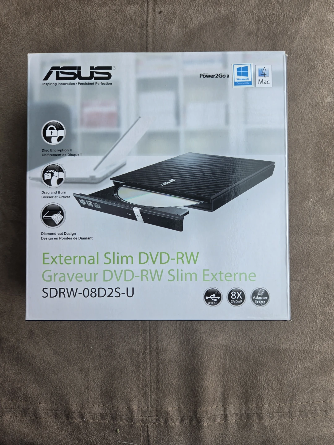 ASUS SDRW-08D2S-U External Slim DVD-RW Drive