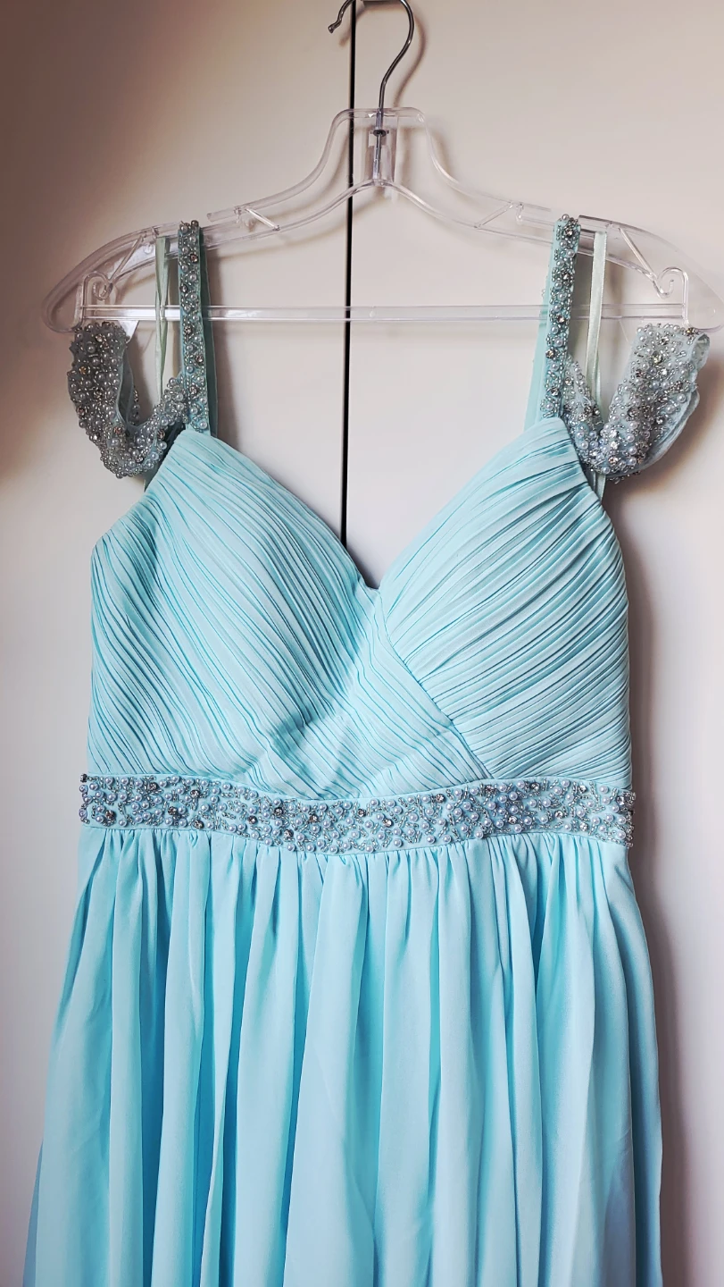 Light Blue Embellished Formal Dress