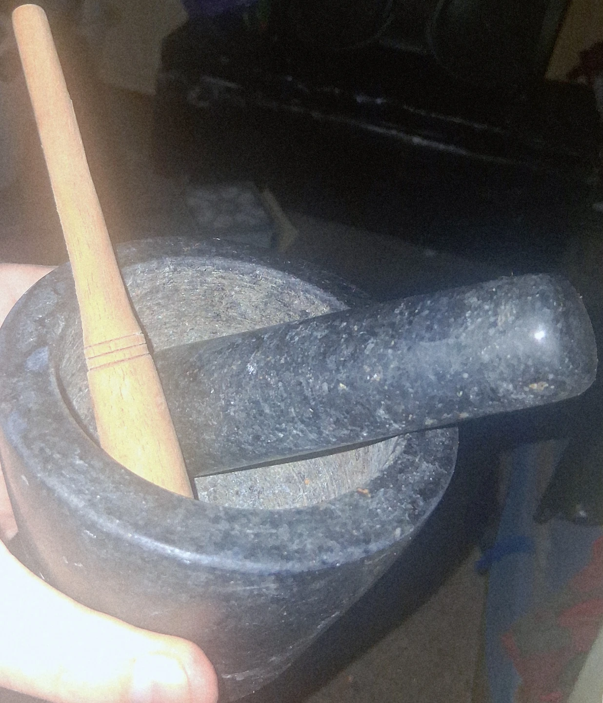 Small Granite Mortar and Pestle Set - photo 2