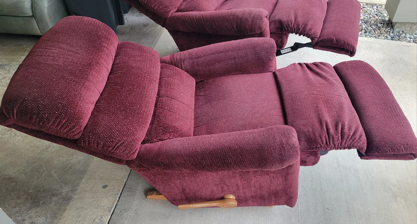 2x Burgundy LaZBoy Brand Rocker Recliners (FREE DELIVERY) - photo 4