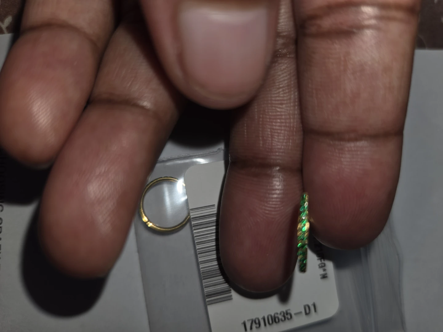 Piercing Clicker Surgical Steel Gold Crystal Stones✨️💚 - photo 2