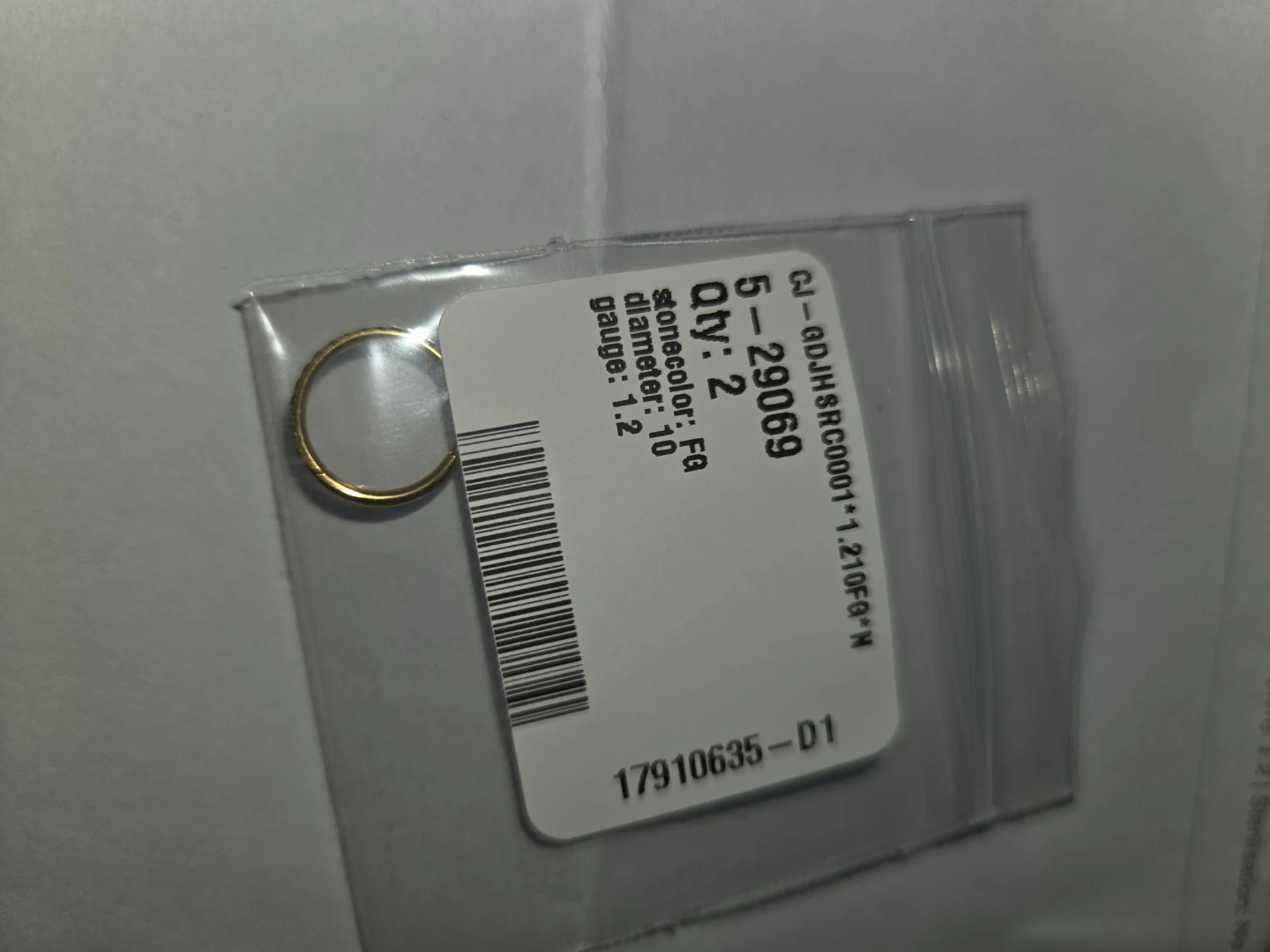 Piercing Clicker Surgical Steel Gold Crystal Stones✨️💚 - photo 3