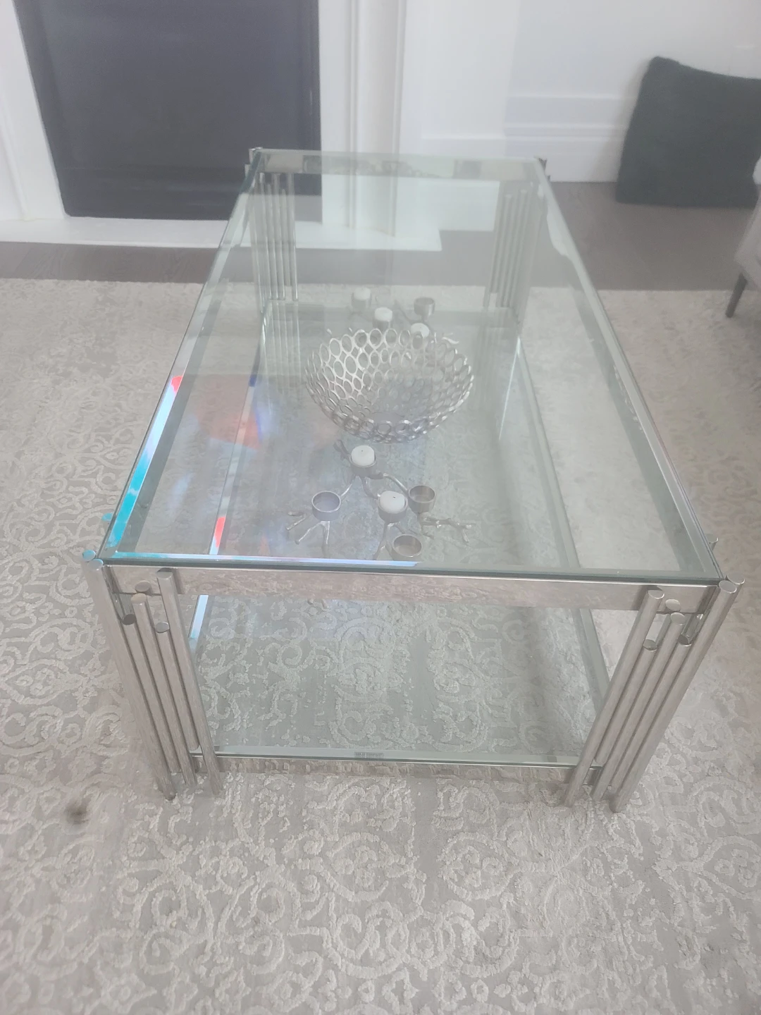Glass and Chrome Coffee Table