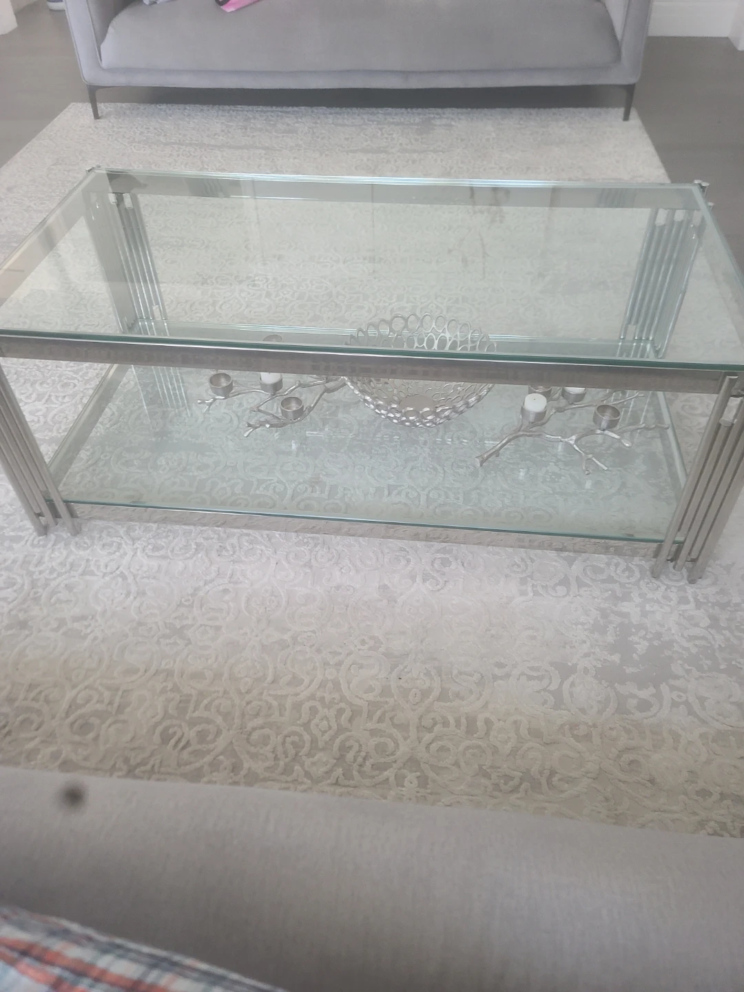 Glass and Chrome Coffee Table - photo 3