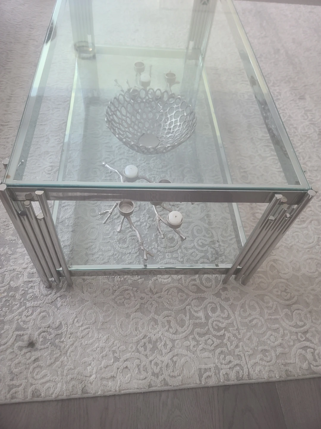 Glass and Chrome Coffee Table - photo 4
