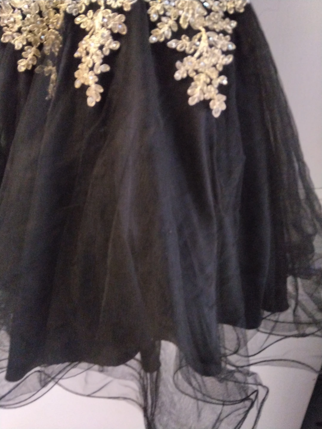 Black & Gold Embellished Tulle Dress - photo 4