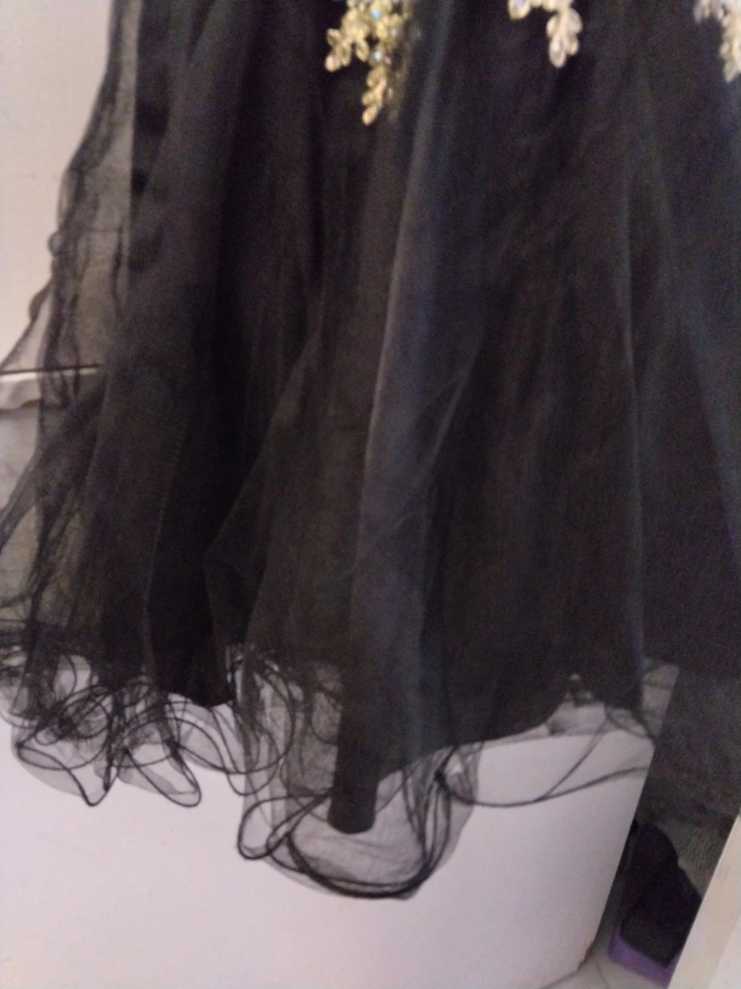 Black & Gold Embellished Tulle Dress - photo 5