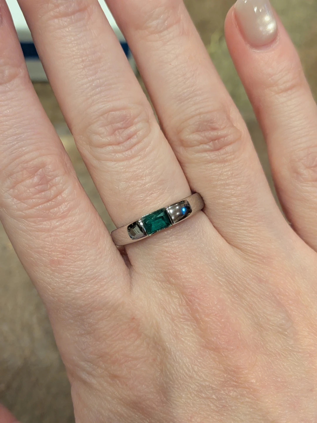 SS and Faux Emerald Ring - photo 4