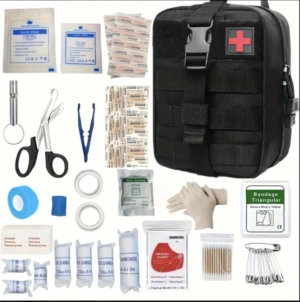 Black First Aid Kit Bag with Assorted Supplies - photo 5