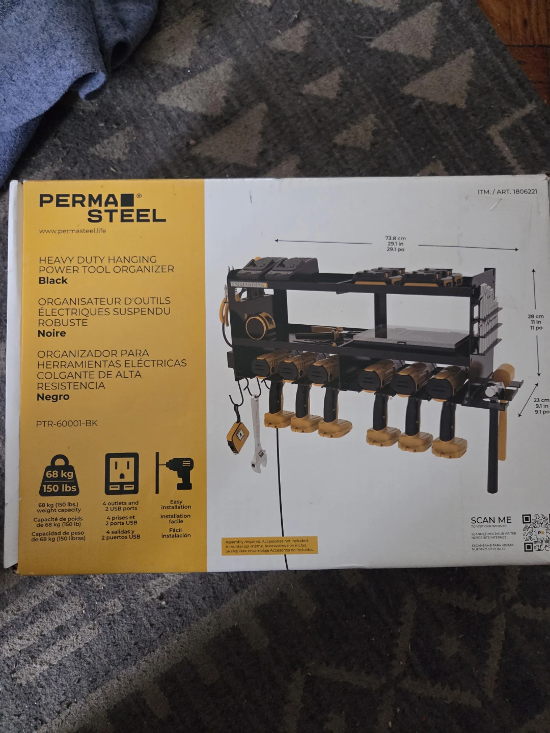 Perma Steel Heavy Duty Power Tool Organizer Black - photo 3