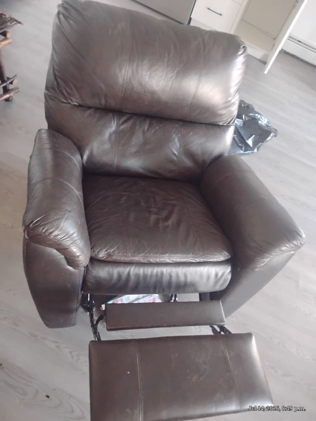 Brown Leather Recliner Chair