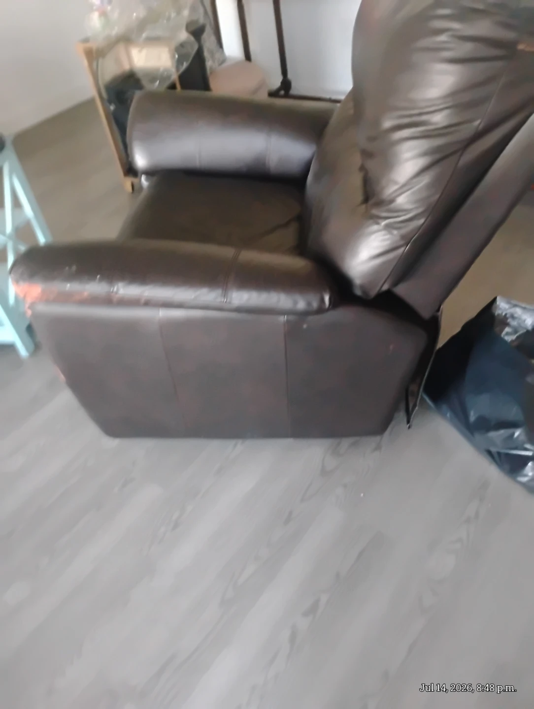 Brown Leather Recliner Chair - photo 2