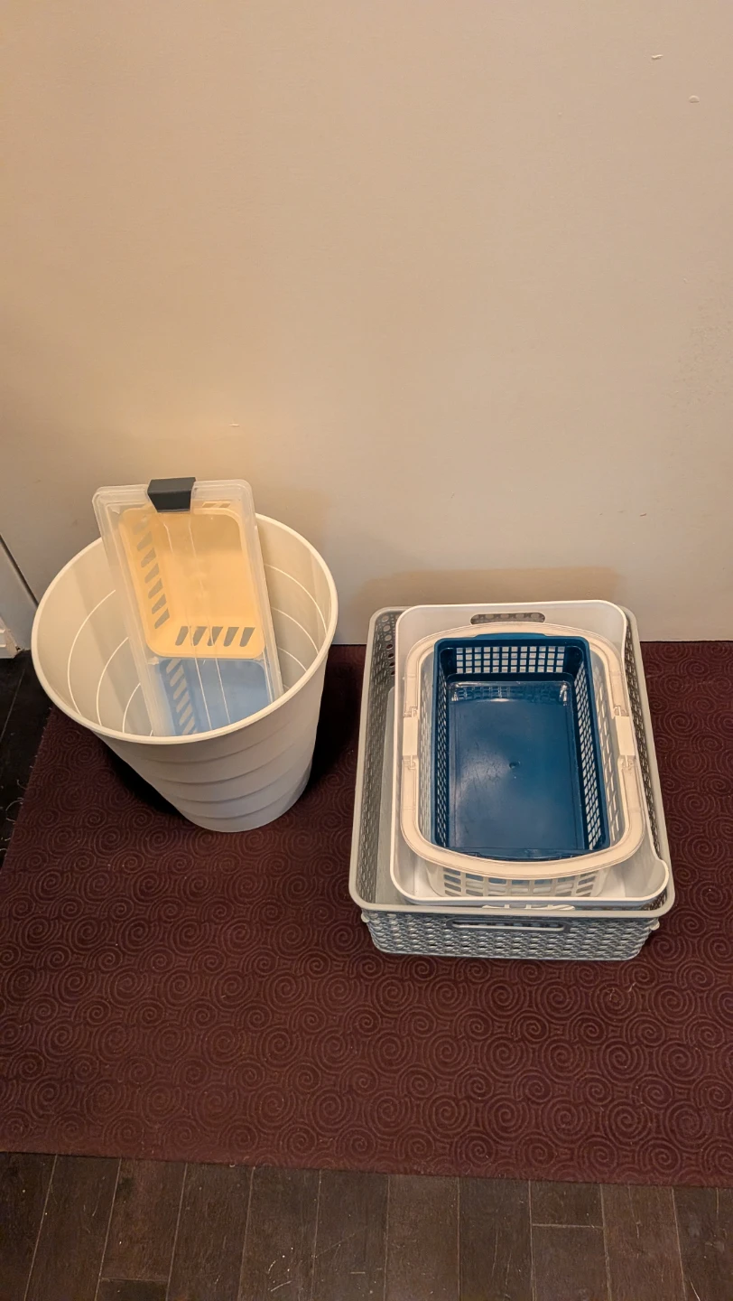8 Assorted Storage Bins and Baskets, IKEA Trash Bin - photo 2