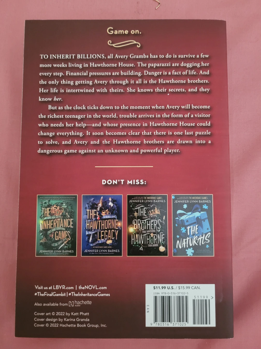The Final Gambit Book by Jennifer Lynn Barnes - photo 2
