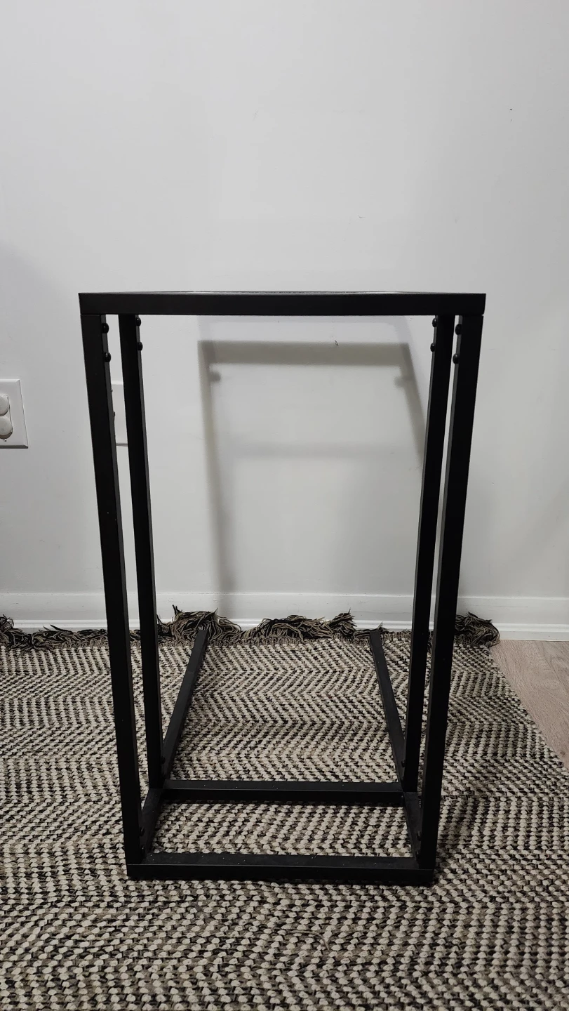 Black Metal and Glass Side Table - photo 2