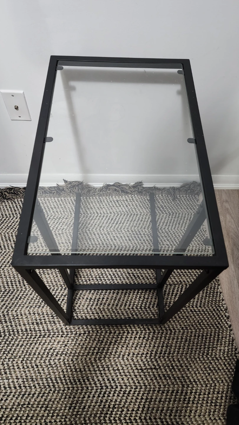 Black Metal and Glass Side Table - photo 3