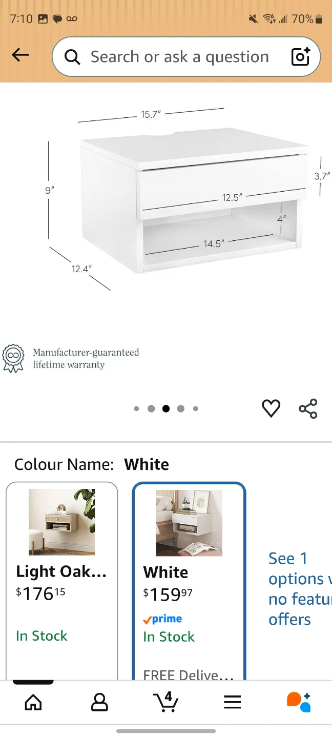 2 Nathan James Floating Side Table - White - photo 3