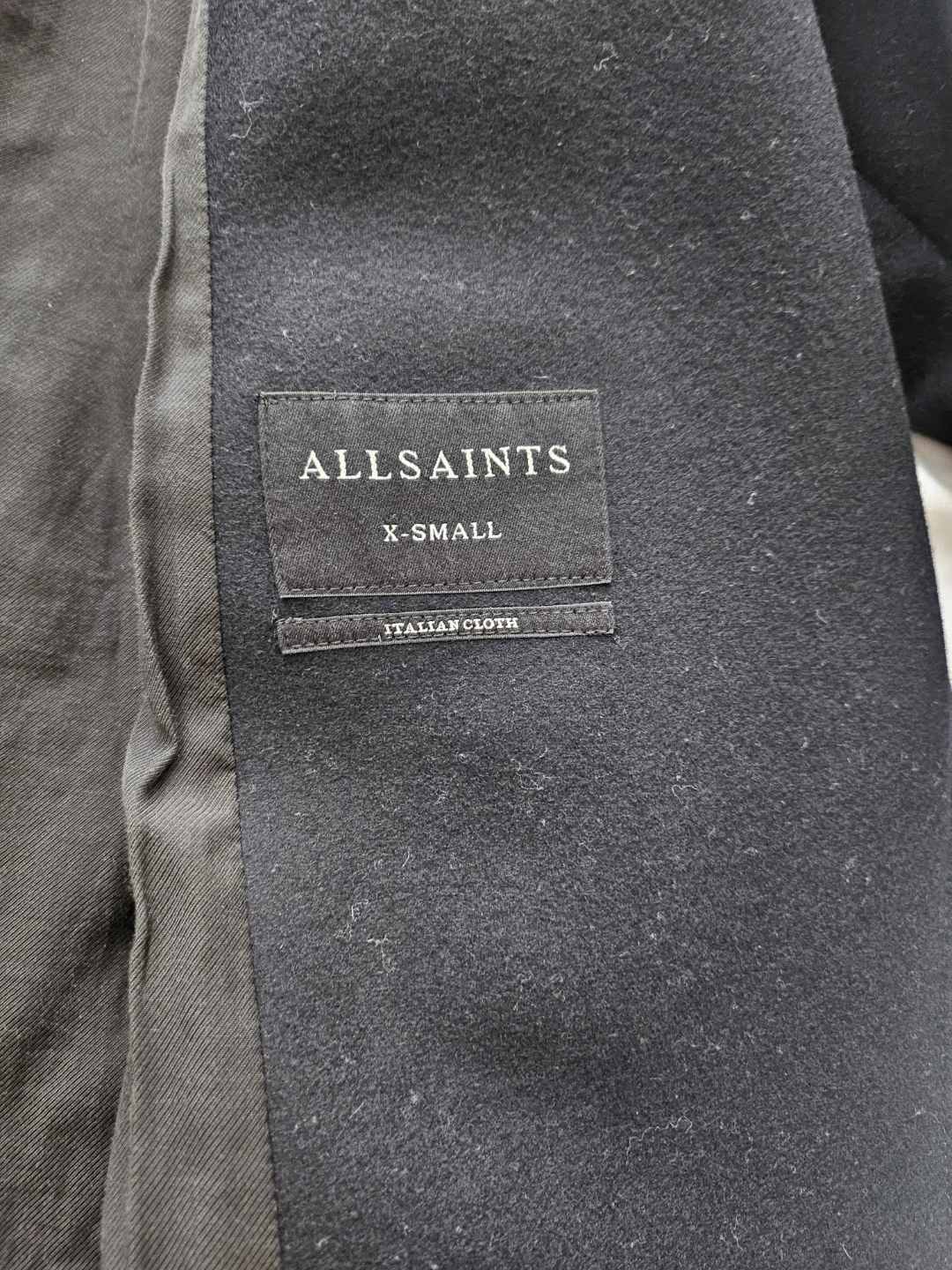 AllSaints Black Wool Blend Coat X-Small - photo 2