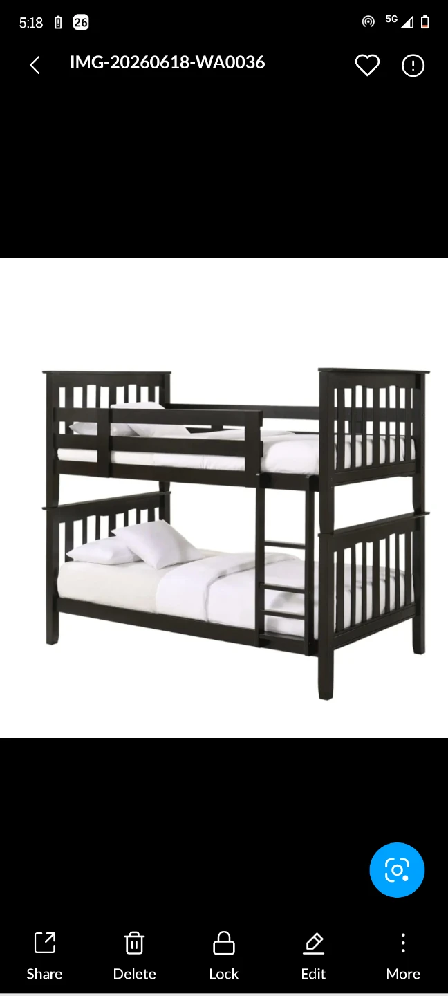 Dark Brown Wooden Bunk Bed - photo 2