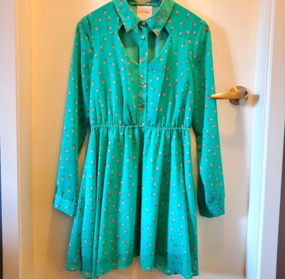 Romeo & Juliet Teal ice cream patturn Dress