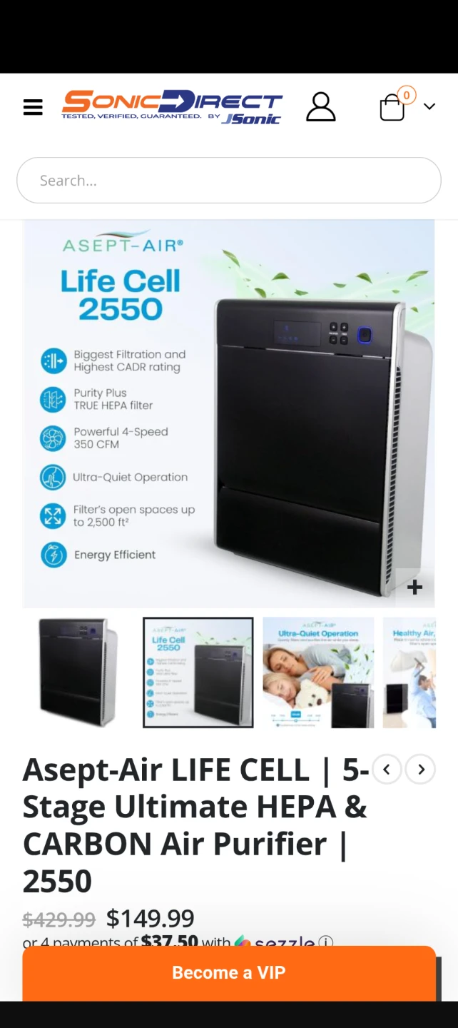 Asept-Air Life Cell 2550 Air Purifier