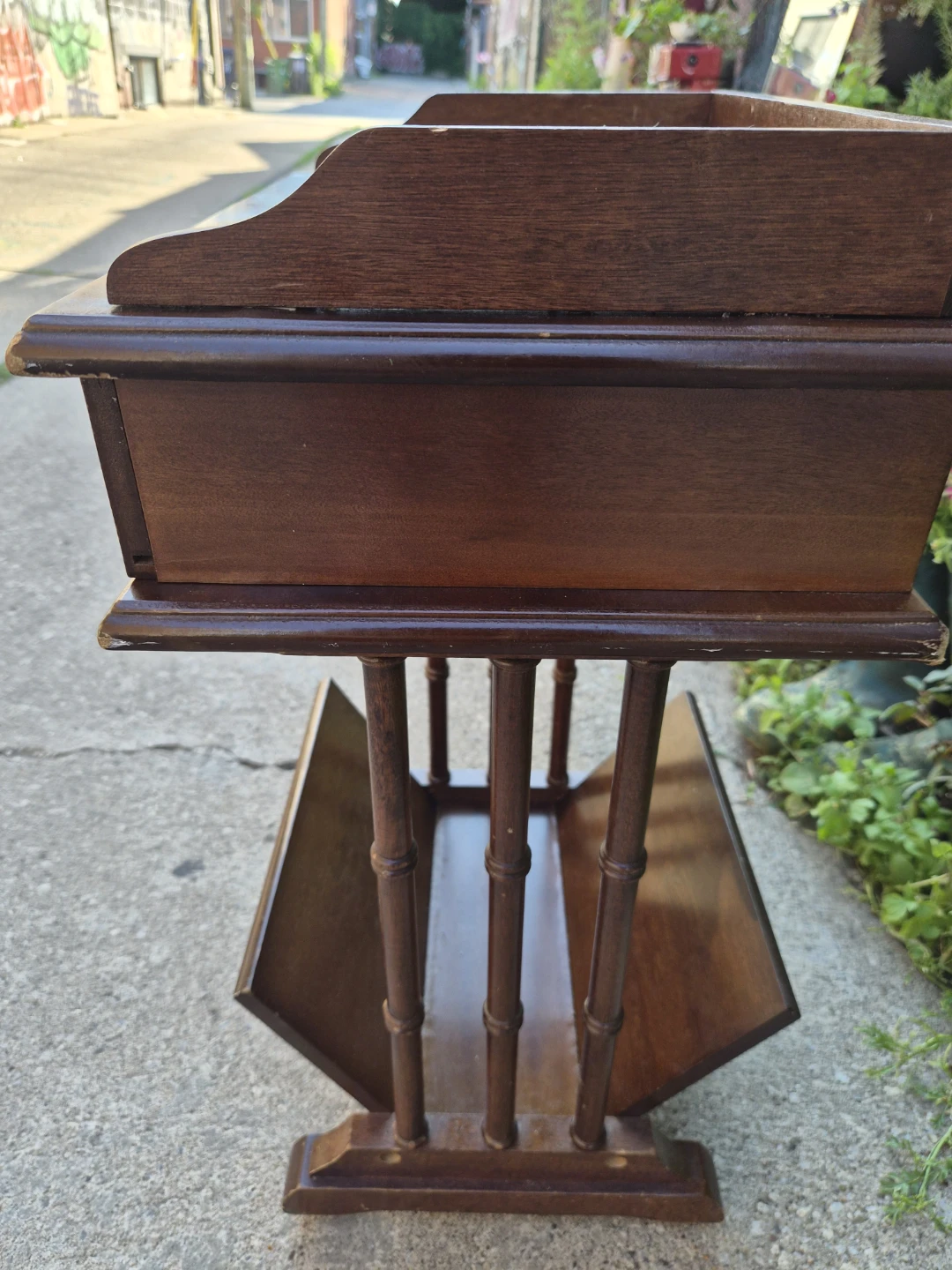 Wooden End Table with Drawer and Magazine Rack - photo 5
