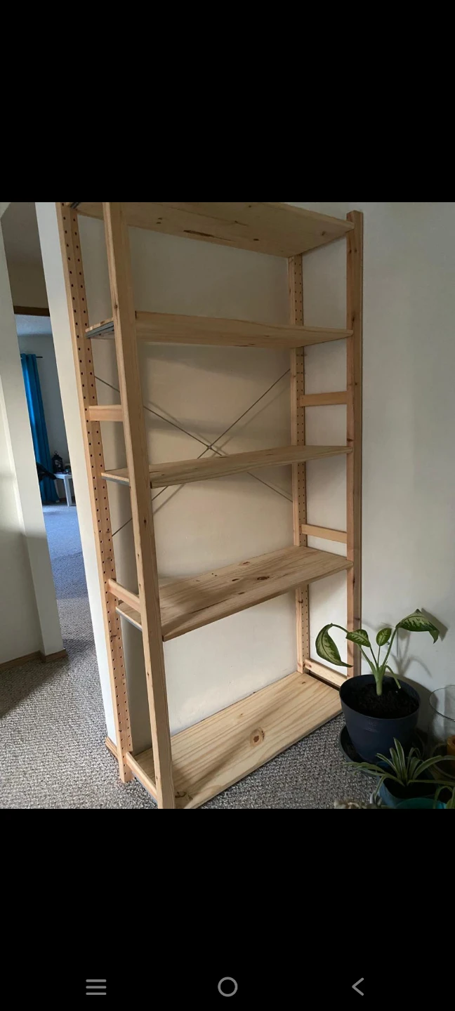 IKEA wooden shelving unit with five shelves - photo 3