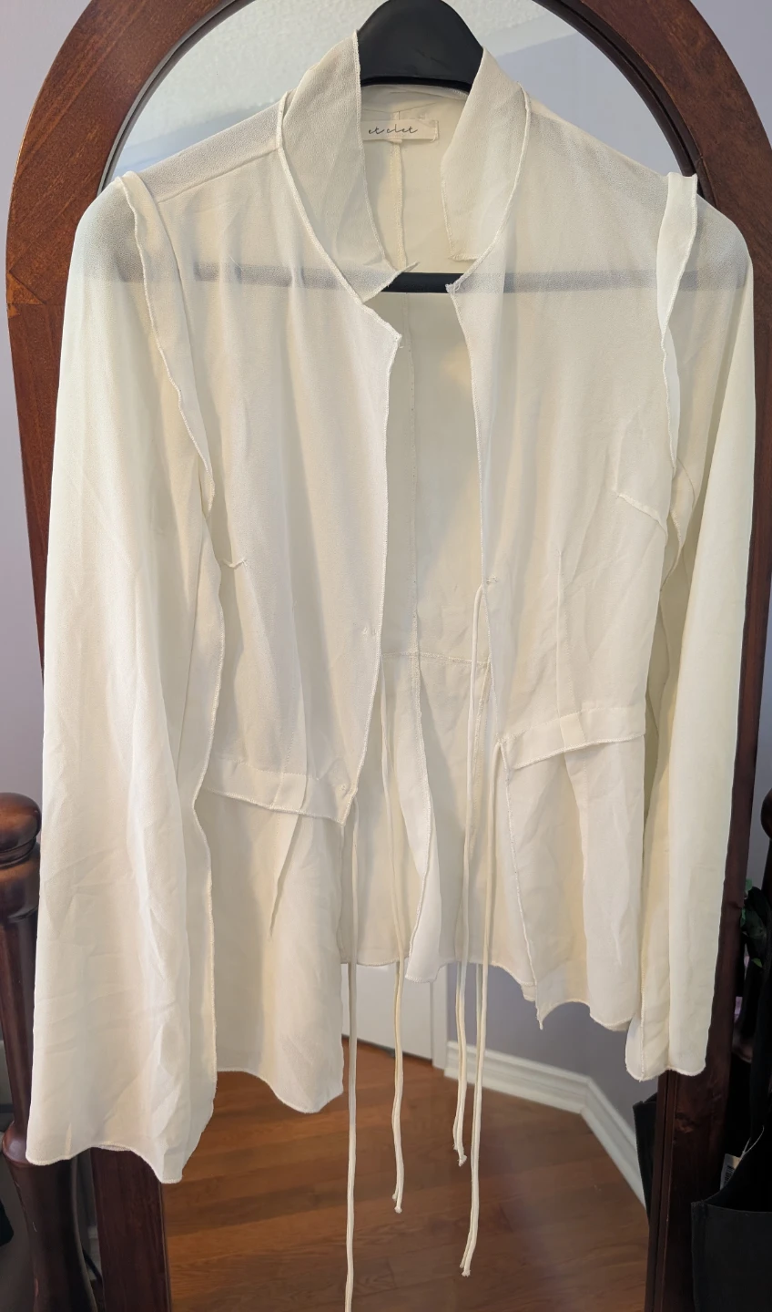 Cream Sheer Duster Blouse