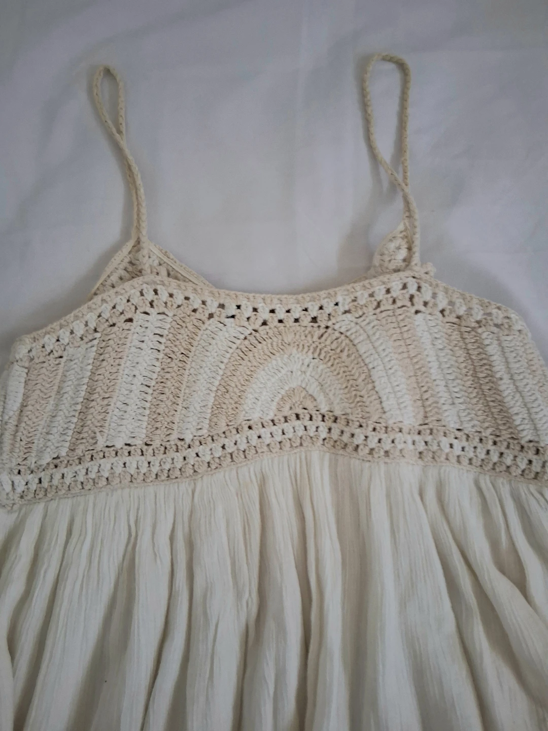 Zara Cream Crochet Detail Tank Top - photo 5