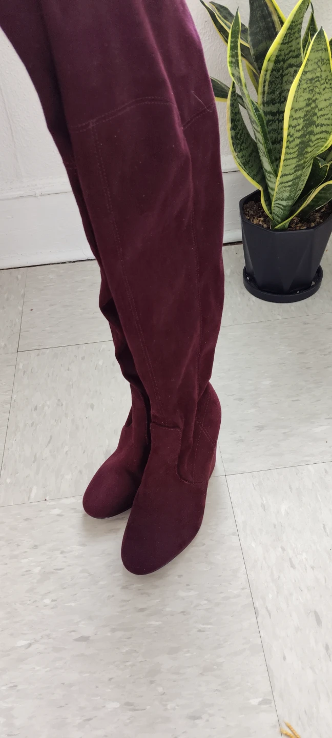 Ivanka Trump Burgundy Over-the-Knee Boots Size 6.5