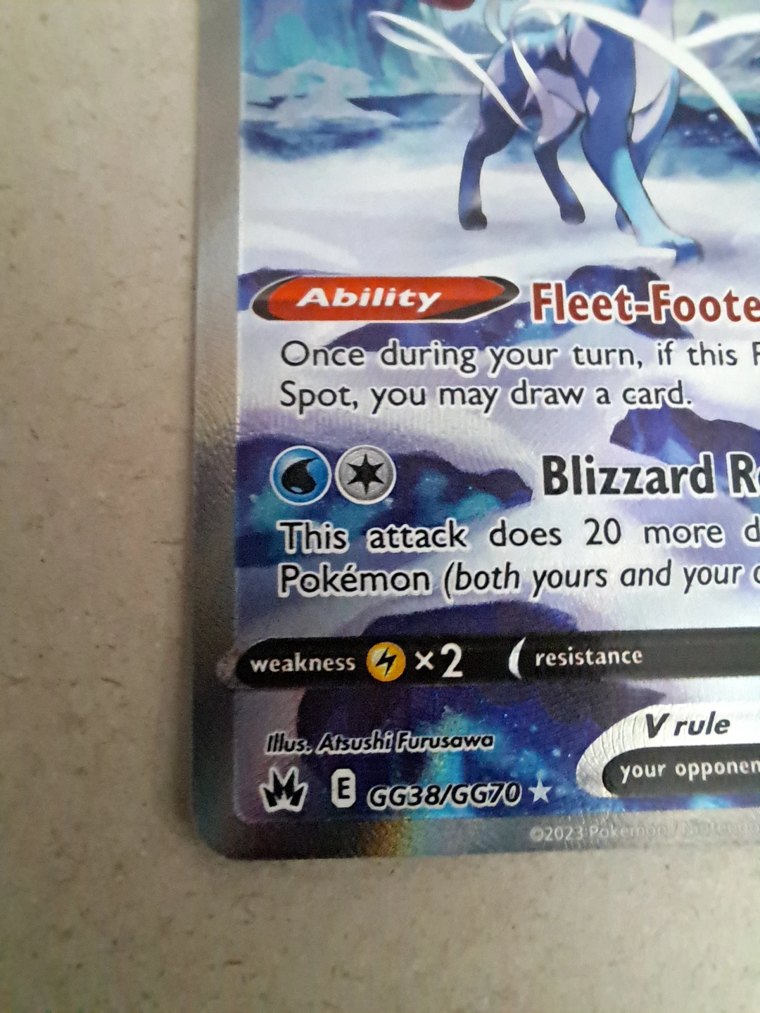Pokemon Crown Zenith Suicune V GG38 - photo 4