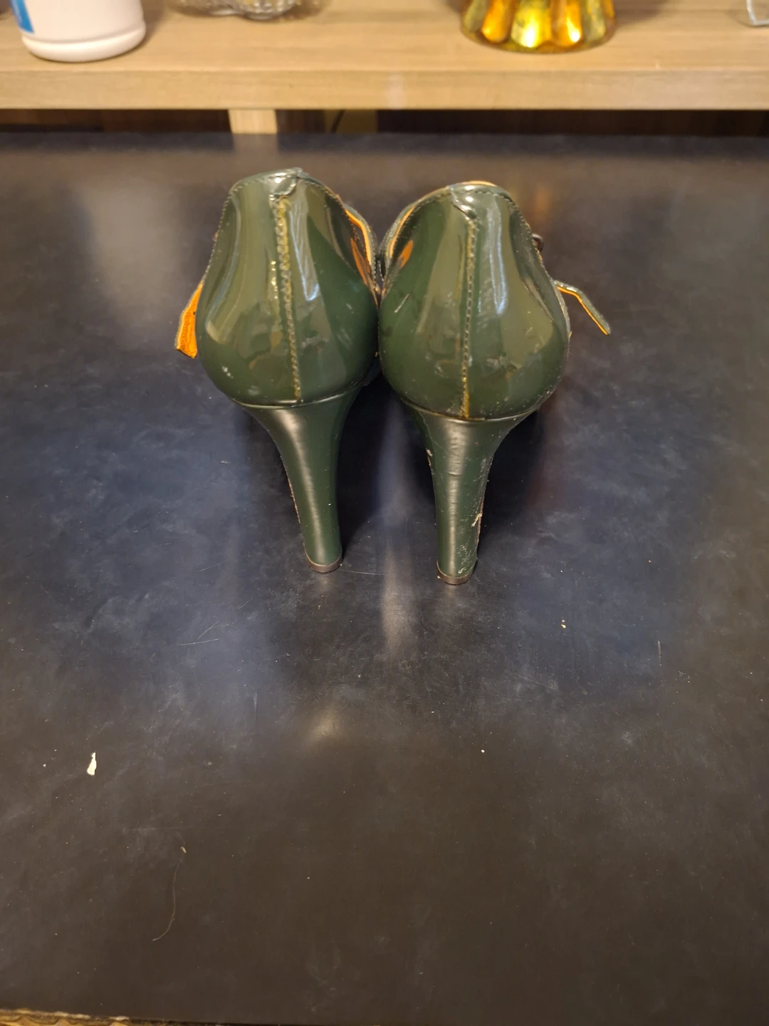 VIA SPIGA Women's Green Patent Peep-Toe Heels - photo 3